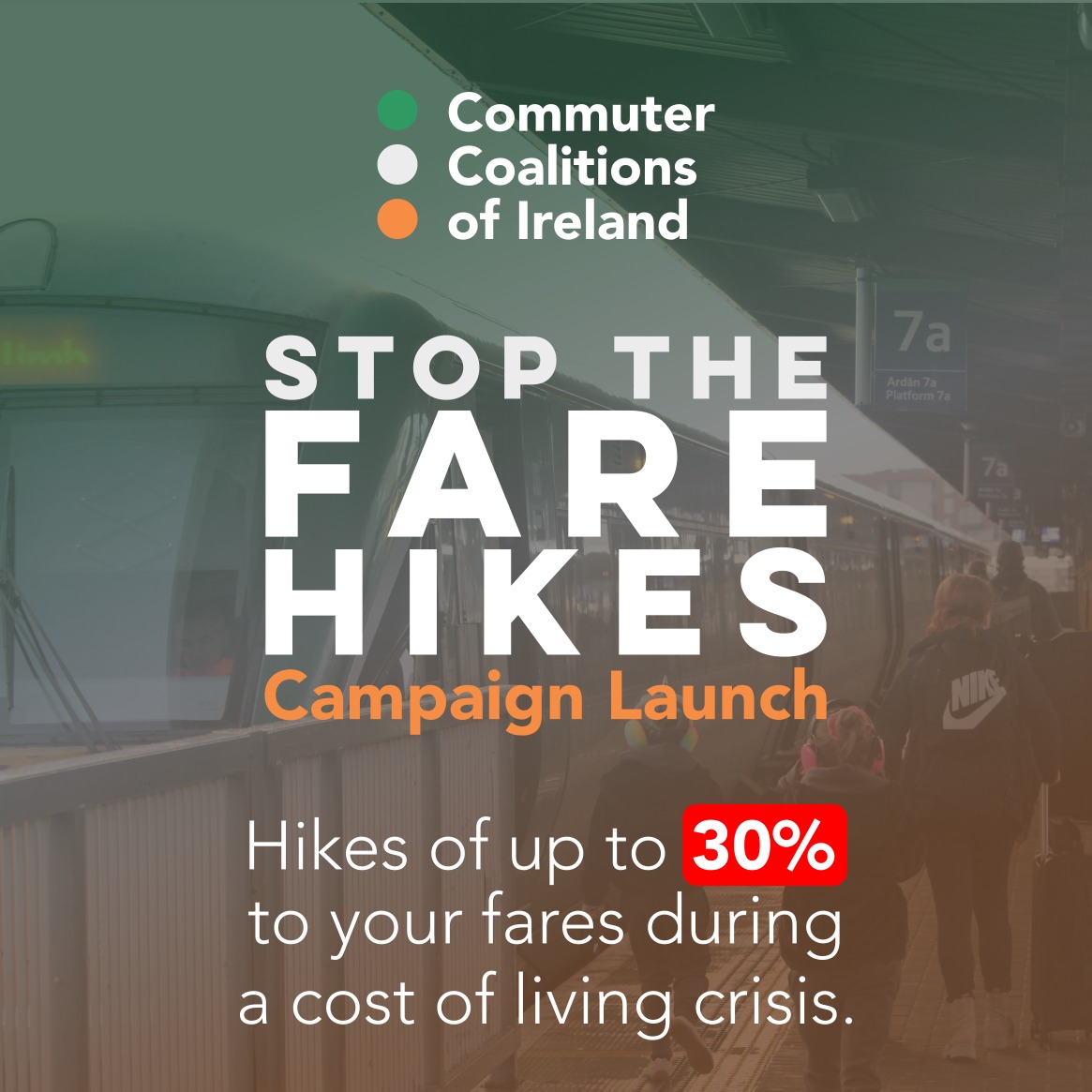 Stop the Fare Hikes campaign launch graphic